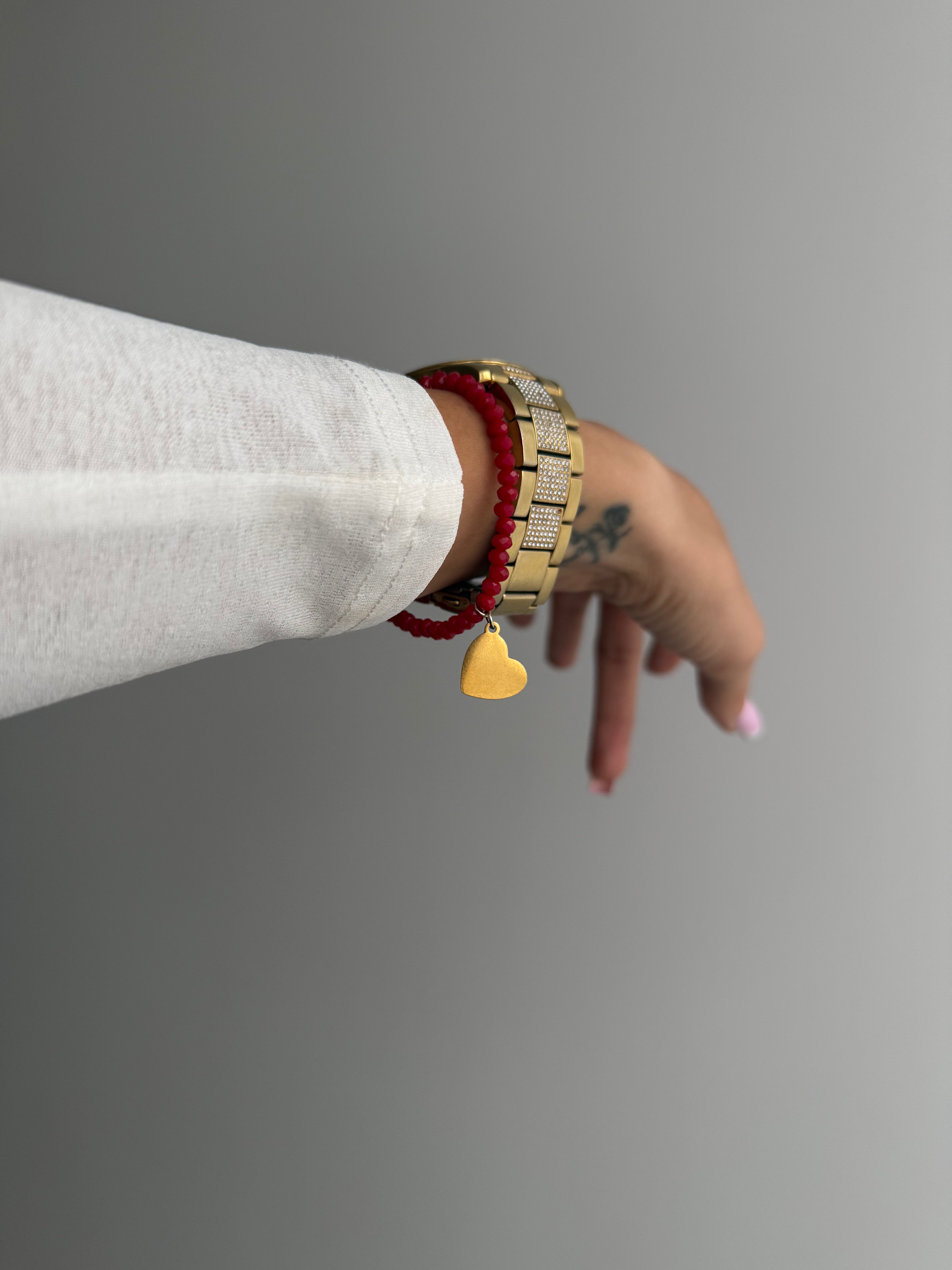 Bransoletka czerwona z sercem Wonders By Ola